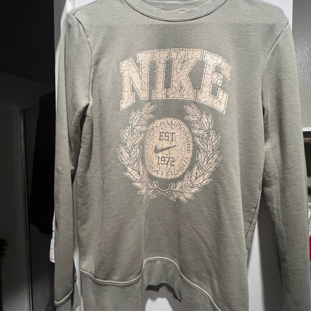 Nike Heather Gray Fleece Sweatshirt Small